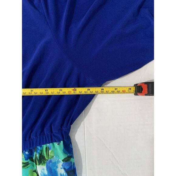 IGIGI by Yuliza Raquel Maxi Dress Floral Blue Green V Neck 30/32 Long Fringe - Picture 13 of 13